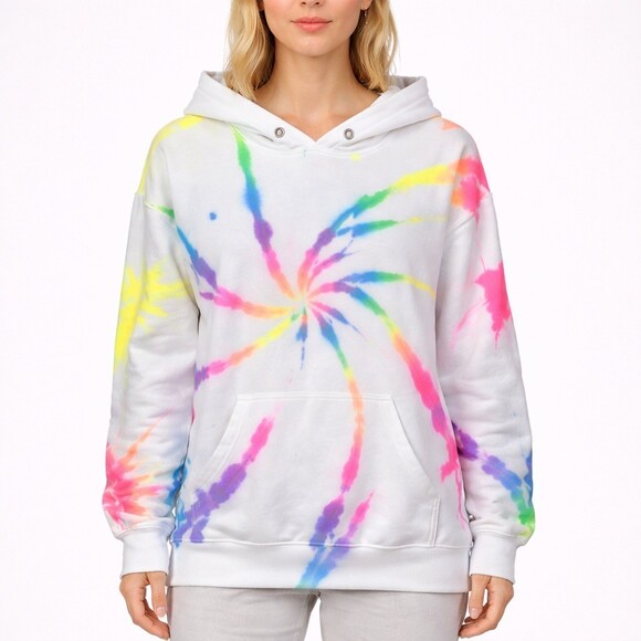 Myrrhe Tye Dye Sweatshirt womens size Large Hoodie white top